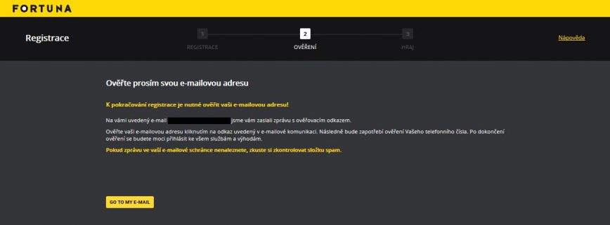 Fortuna casino ověření emailové adresy