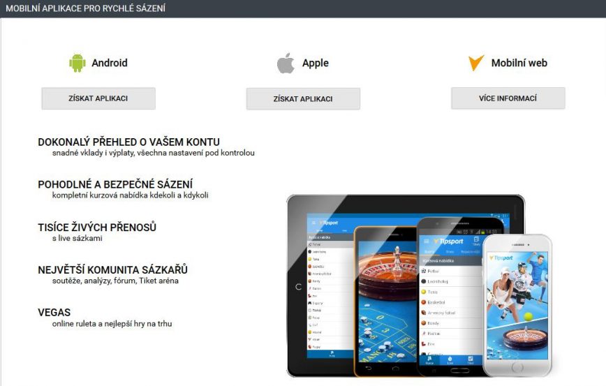 Tipsport hraní na mobilu aplikace